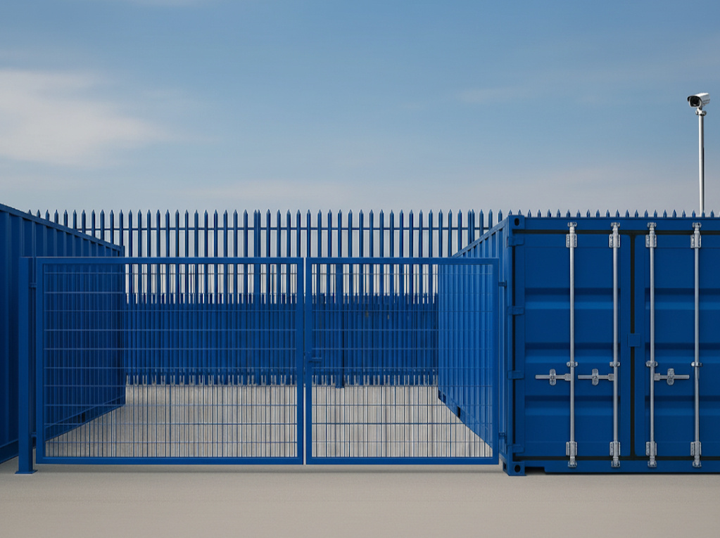 Boxxs Micro Yard with 20ft self storage container and secure fenced yard, ideal for trades and businesses in Central Scotland
